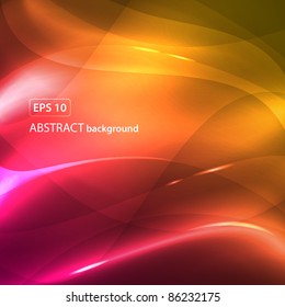 Pink yellow abstract waves vector background. Colorful illustration