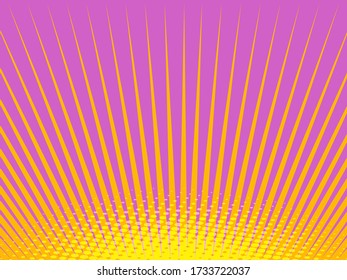 pink yellow background rays. Pop art retro vector illustration vitch vintage 50s 60s style