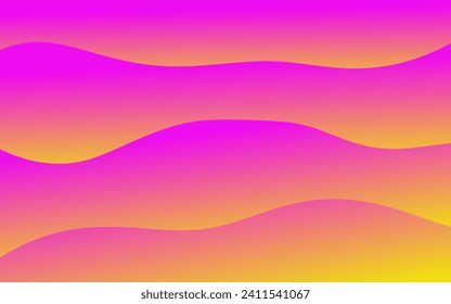 a pink and yellow background with wavy lines