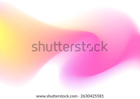 Pink, yellow blurry wave form, iridescent smooth gradient brush stroke isolated motion element, transparent background. Dream glow abstract dynamic watercolor shape.