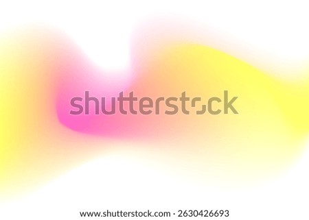 Pink, yellow blurry wave form, iridescent smooth gradient brush stroke isolated motion element, transparent background. Dream glow abstract dynamic watercolor shape.