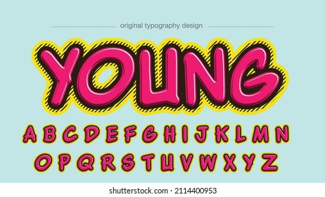 pink and yellow cartoon artistic font effect
