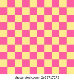 Pink and yellow checkered pattern fabric.