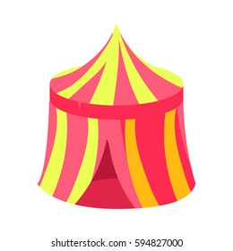 Pink And Yellow Circus Kiosk Canopy, Fairy Tale Candy Land Fair Landscaping Element In Childish Colorful Design Isolated Object