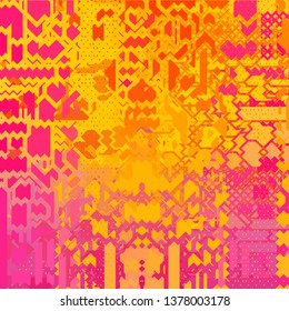 Pink and yellow color tone, triangle geometric shapes background.