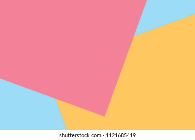 pink yellow colorful soft paper pastel banner, minimal flat lay style fashionable cosmetics pastel color top view background, wallpaper geometric flat lay style abstract overlays backdrop (vector)