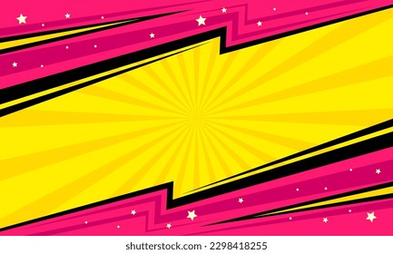 Pink and yellow comic thumbnail template background