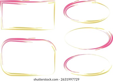 pink yellow decorative art line pattern frames shapes collection