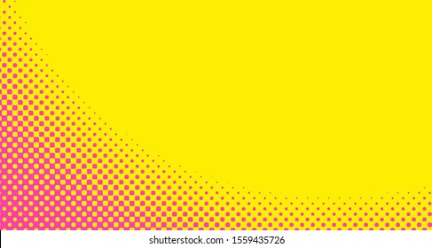 Pink yellow dotted background. Abstract polka dot background with halftone dots design. Gradient halftone pop art retro style comic. Vector illustration for sale banner. Eps 10.
