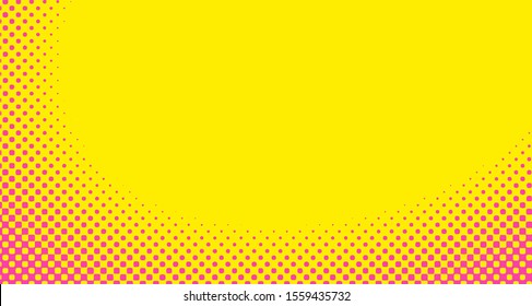 Pink yellow dotted background. Abstract polka dot background with halftone dots design. Gradient halftone pop art retro style comic. Vector illustration for sale banner. Eps 10.
