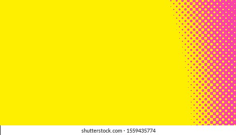 Pink yellow dotted background. Abstract polka dot background with halftone dots design. Gradient halftone pop art retro style comic. Vector illustration for sale banner. Eps 10.
