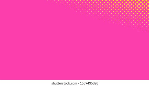 Pink yellow dotted background. Abstract polka dot background with halftone dots design. Gradient halftone pop art retro style comic. Vector illustration for sale banner. Eps 10.
