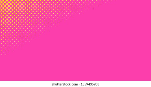Pink yellow dotted background. Abstract polka dot background with halftone dots design. Gradient halftone pop art retro style comic. Vector illustration for sale banner. Eps 10.
