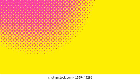 Pink yellow dotted background. Abstract polka dot background with halftone dots design. Gradient halftone pop art retro style comic. Vector illustration for sale banner. Eps 10.