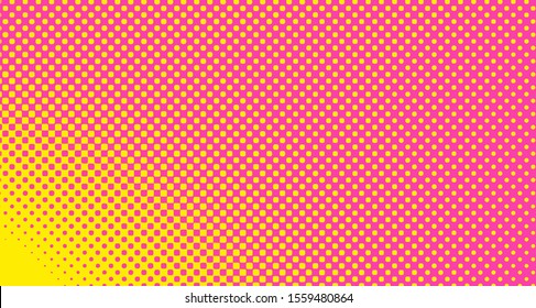 
Pink yellow dotted background. Abstract polka dot background with halftone dots design. Gradient halftone pop art retro style comic. Vector illustration for sale banner. Eps 10.