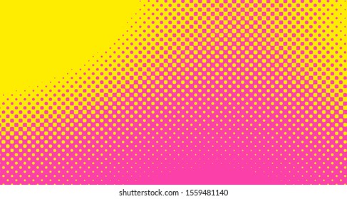 
Pink yellow dotted background. Abstract polka dot background with halftone dots design. Gradient halftone pop art retro style comic. Vector illustration for sale banner. Eps 10.