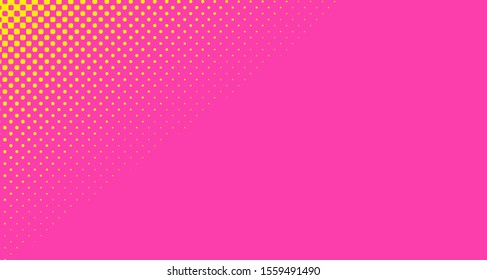 Pink yellow dotted background. Abstract polka dot background with halftone dots design. Gradient halftone pop art retro style comic. Vector illustration for sale banner. Eps 10.