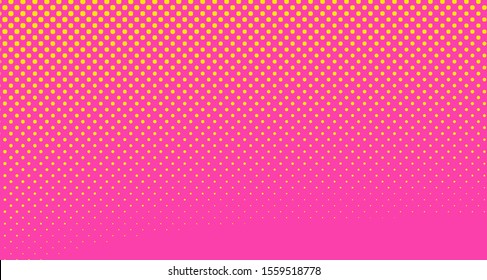 Pink yellow dotted background. Abstract polka dot background with halftone dots design. Gradient halftone pop art retro style comic. Vector illustration for sale banner. Eps 10.