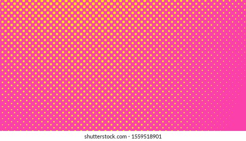 Pink yellow dotted background. Abstract polka dot background with halftone dots design. Gradient halftone pop art retro style comic. Vector illustration for sale banner. Eps 10.