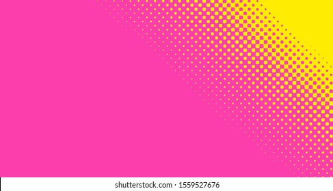 Pink yellow dotted background. Abstract polka dot background with halftone dots design. Gradient halftone pop art retro style comic. Vector illustration for sale banner. Eps 10.