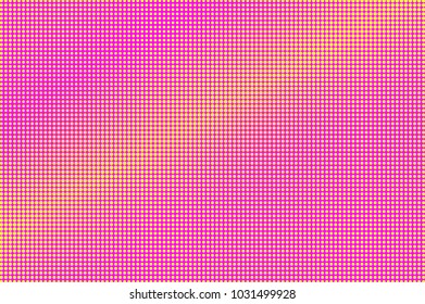 
Pink yellow dotted halftone. Regular diagonal dotted gradient. Half tone vector background. Artificial texture. Yellow dot on pink backdrop. Candy pop art design template. Glitch halftone texture