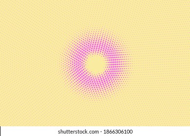 Pink and yellow dotted halftone vector background. Subtle halftone digital texture. Faded dotted gradient. Comic effect overlay. Retro dot pattern on transparent back. Graphic halftone perforated 