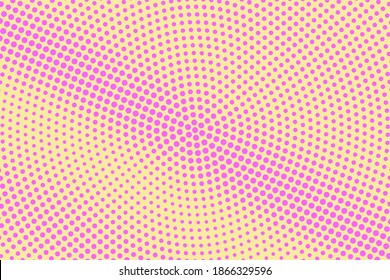 Fondo vector de medio tono rosado y amarillo con puntos