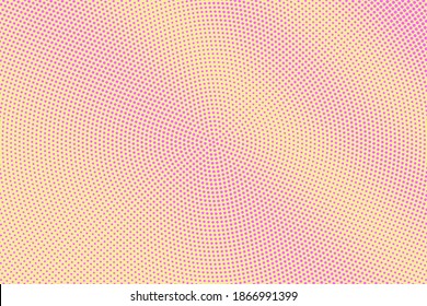 Pink and yellow dotted halftone vector background. Subtle halftone digital texture. Faded dotted gradient. Comic effect overlay. Retro dot pattern on transparent back. Graphic halftone perforated 