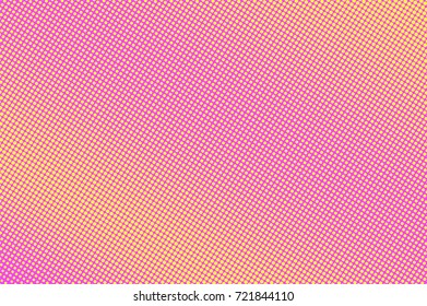 Pink yellow dotted halftone vector background. Playful color palette halftone banner template. Vintage circus invitation backdrop. Vivid dotted pattern. Vibrant dotted gradient. Pop art surface design
