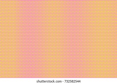 Pink yellow dotted halftone vector background. Vertical striped halftone banner template. Retro feminine backdrop. Pink dotted pattern. Smooth dotted gradient. Pop art surface design. Vivid halftone