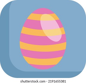Huevo rosa y amarillo de Pascua, ilustración, vector sobre fondo blanco.