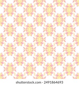 pink yellow ethnic seamless pattern, Embroidery style, abstract background, fabric Seamless pattern, embroidery
