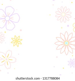 Patrón de flores rosadas y amarillas con un vector de fondo blanco