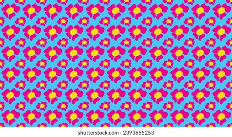 Pink and Yellow Flower seamless pattern with blue background for clothe materials, Backgrounds, Wallpapers