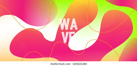 Cartel del vector de fluidos amarillo rosado. Página Aterrizaje de Olas Digitales. Diseño Web Geométrico Futurista. Fondo dinámico fluido. Plantilla de póster de página vibrante de Glitch Modern. Elementos dinámicos líquidos orgánicos.