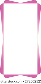 Pink and yellow gradient abstract border with rounded corners on white background