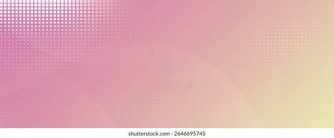 A pink and yellow gradient background with a dotted texture. The background blends pink and yellow hues with a soft, modern style. Gradient patterned background vector. Pink background.