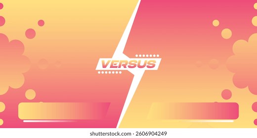 Pink yellow gradient versus screen banner with glowing star abstract background