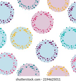  Pink, yellow, green, gray, beige elements on white backdrop. Abstract watercolour background with color circles on white. 