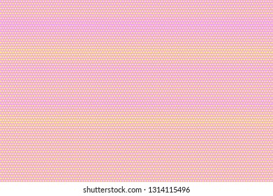 Pink yellow halftone vector background. Horizontal halftone texture. Abstract dotwork gradient. Rough dotted vector background. Colorful halftone overlay. Vintage cartoon effect. Perforated texture