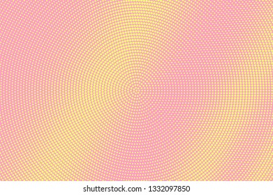 Pink yellow halftone vector background. Micro halftone texture. Diagonal dotwork gradient. Pastel dotted vector background. Retro halftone overlay. Vintage cartoon effect. Perforated texture