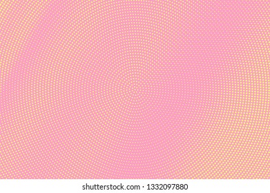 Pink yellow halftone vector background. Pale halftone texture. Diagonal dotwork gradient. Pastel dotted vector background. Retro halftone overlay. Vintage cartoon effect. Perforated texture