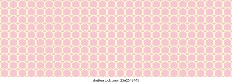 Pink and Yellow Hexagon Geometric Pattern Seamless Repeat