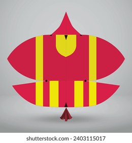 Pink and yellow Kite design for Basant, Kite Flying Festival Celebration in Pakistan and India