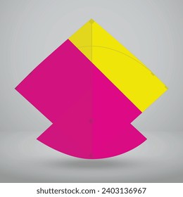 Pink and Yellow Kite design for Basant, Kite Flying Festival Celebration in Pakistan and India