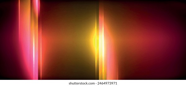 A pink and yellow light beam shines against a dark background, creating a striking contrast. The colors blend beautifully in this captivating scene