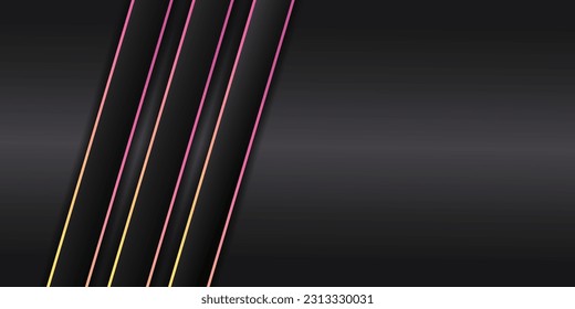 Pink and yellow line and black background