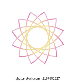 Ilustración de flores de loto rosa y amarillo, logotipo o diseño gráfico sobre fondo blanco