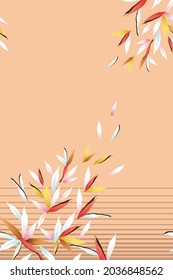 pink yellow orange and blue vector stock leaf border body pattern on background