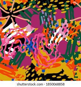 Patrón transparente de vectores con estilo de mosaico rosa y amarillo. Textura de elemento creativo. Un Fondo Diferente. Ilustración de obra de arte dibujada.